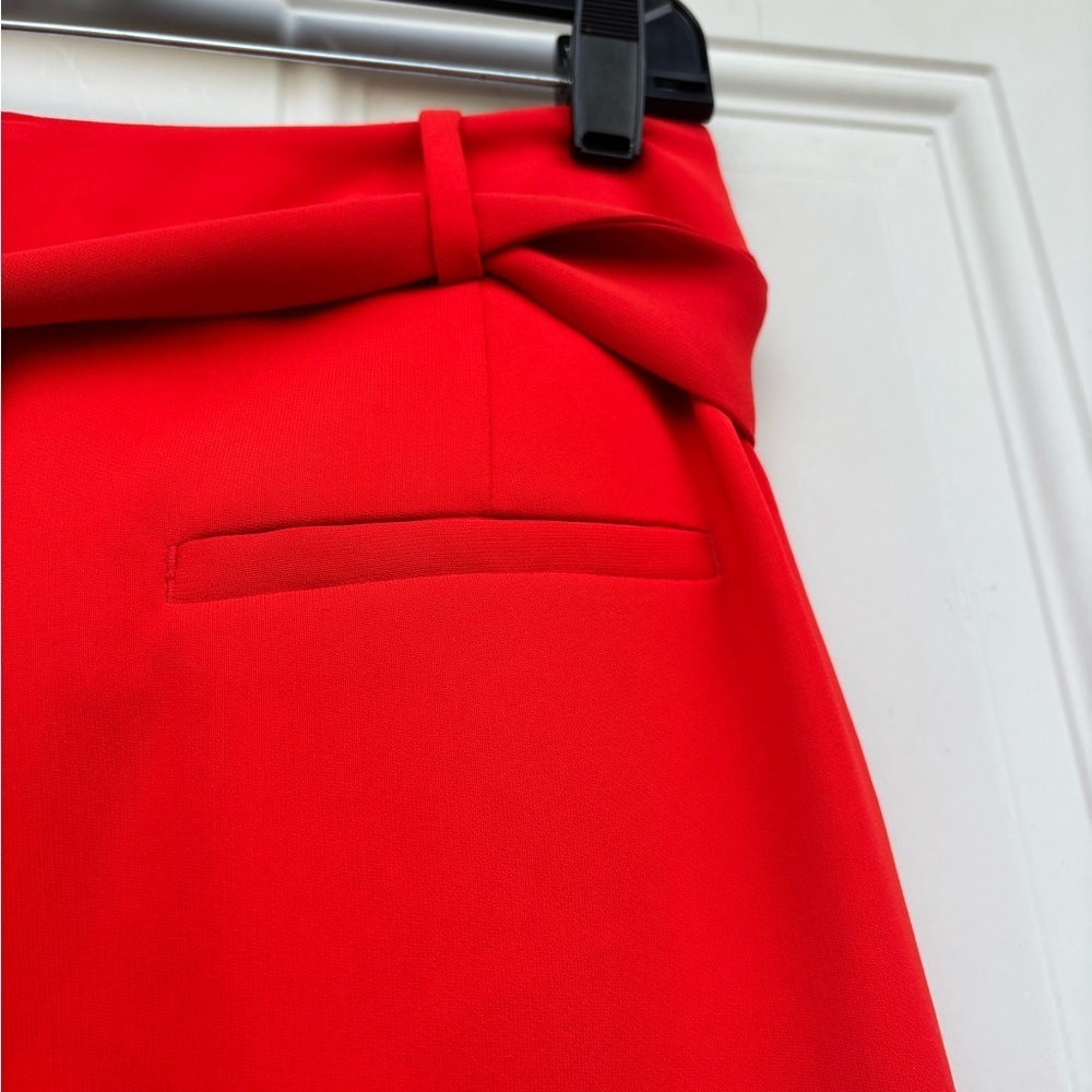 Zara orange High-Waist Wide-Leg Paperbag Trousers with Tie Belt - Picture 7 of 12